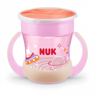 NUK EVOLUTION mini Magic Cup, 6+, Glow in the Dark, 160мл. - Момиче