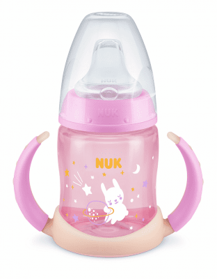 NUK First Choice РР Шише за сок 150мл. със силиконов накрайник 6-18м. Glow in the Dark - Розов