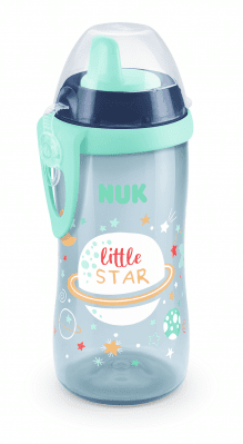 NUK Kiddy Cup 300мл, с твърд накрайник, 12+м. Glow in the Dark - Син