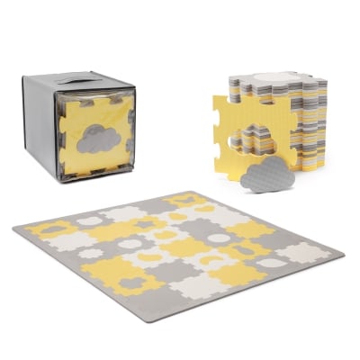 Мек пъзел с форми KinderKraft LUNO SHAPES, жълт