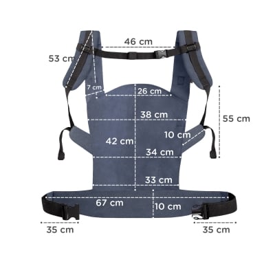 Ергономична раница за бебе KinderKraft NINO, CONFETTI DENIM