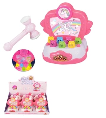 Музикална играчка с чук и светлини,Розова,647905B
