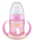 NUK First Choice РР Шише за сок 150мл. със силиконов накрайник 6-18м. Glow in the Dark - Розов