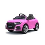 Електрическа кола AUDI RSQ8,EVA гуми,кож.с, розова