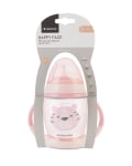Чаша със силиконов накрайник 200мл Happy face Pink