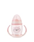Чаша със силиконов накрайник 200мл Happy face Pink
