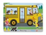 Melissa & Doug - Дървен музикален пъзел с дръжки - Рими - Автобус