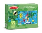 Melissa & Doug - Пъзел за под - Карта на света - 33 части