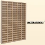 Дървен рафт за съхранение на колички и играчки - 90 отделения - Kruzzel