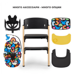 Столче за хранене KinderKraft LIVY+ шезлонг CALMEE, Happy Shapes